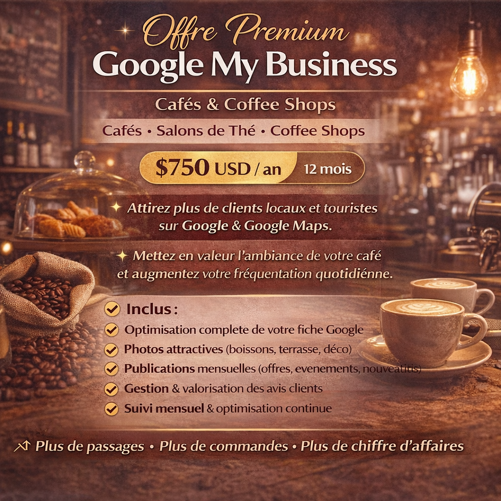Offre Premium Google My Business – Cafés & Coffee Shops