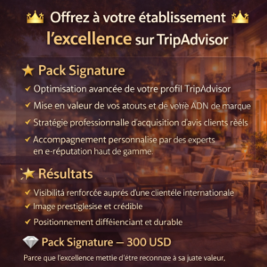 Offrez à votre établissement l’excellence sur TripAdvisor