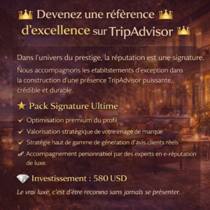 Devenez une référence d’excellence sur TripAdvisor