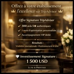 Offrez à votre établissement l’excellence qu’il mérite sur TripAdvisor.