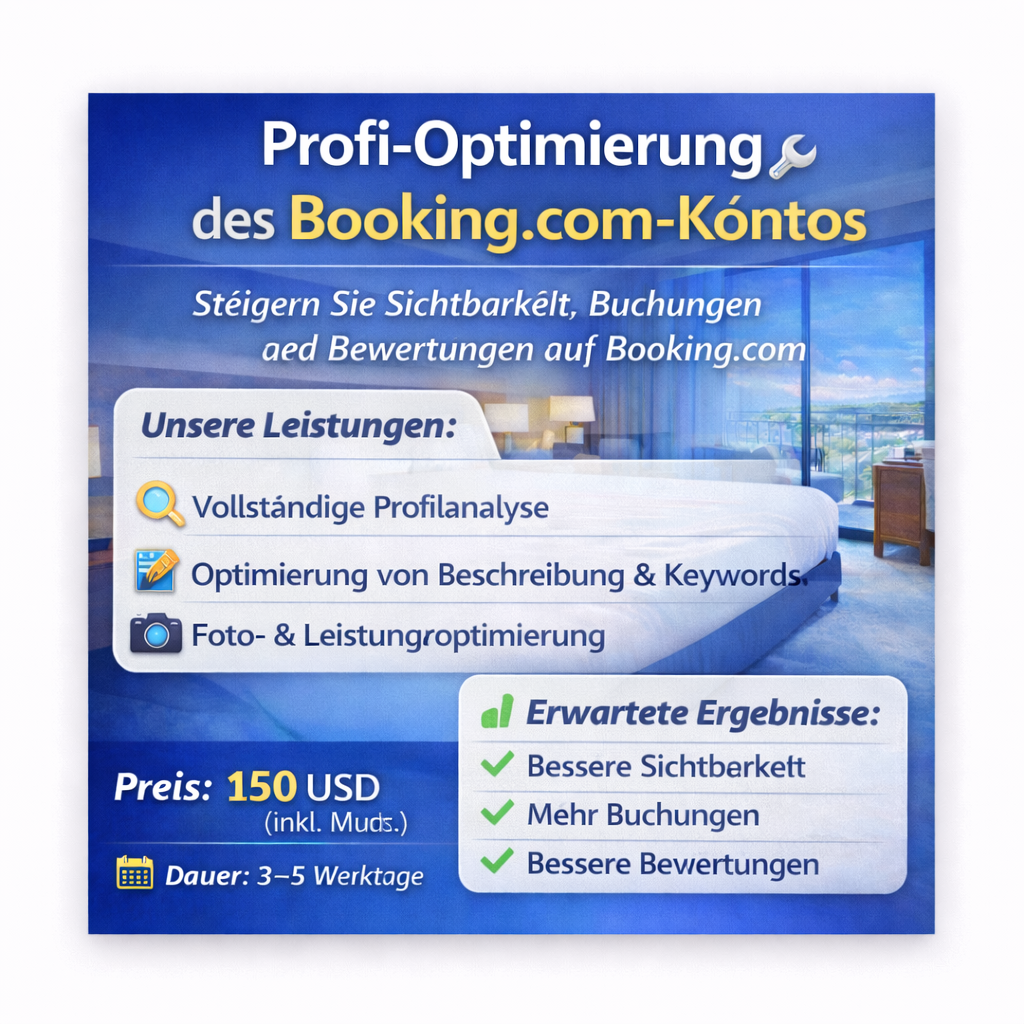 Vollständige Optimierung Ihres Booking.com-Kontos