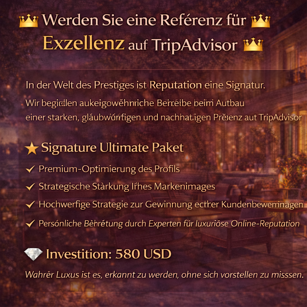 Werden Sie eine Referenz für Exzellenz auf TripAdvisor