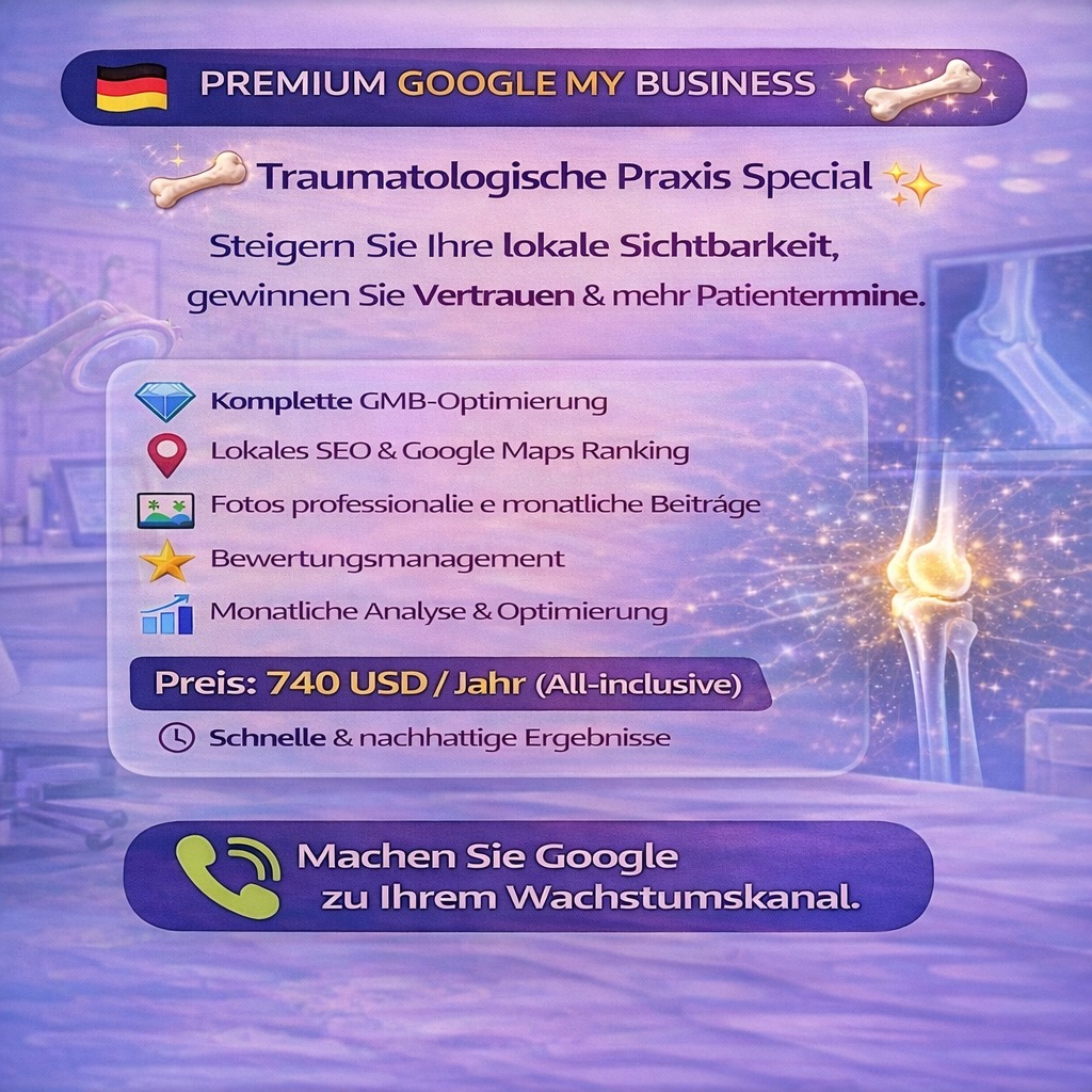 Google My Business SEO-Angebot – Traumatologische Praxis