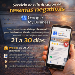 Servicio de eliminación de reseñas negativas – Google My Business