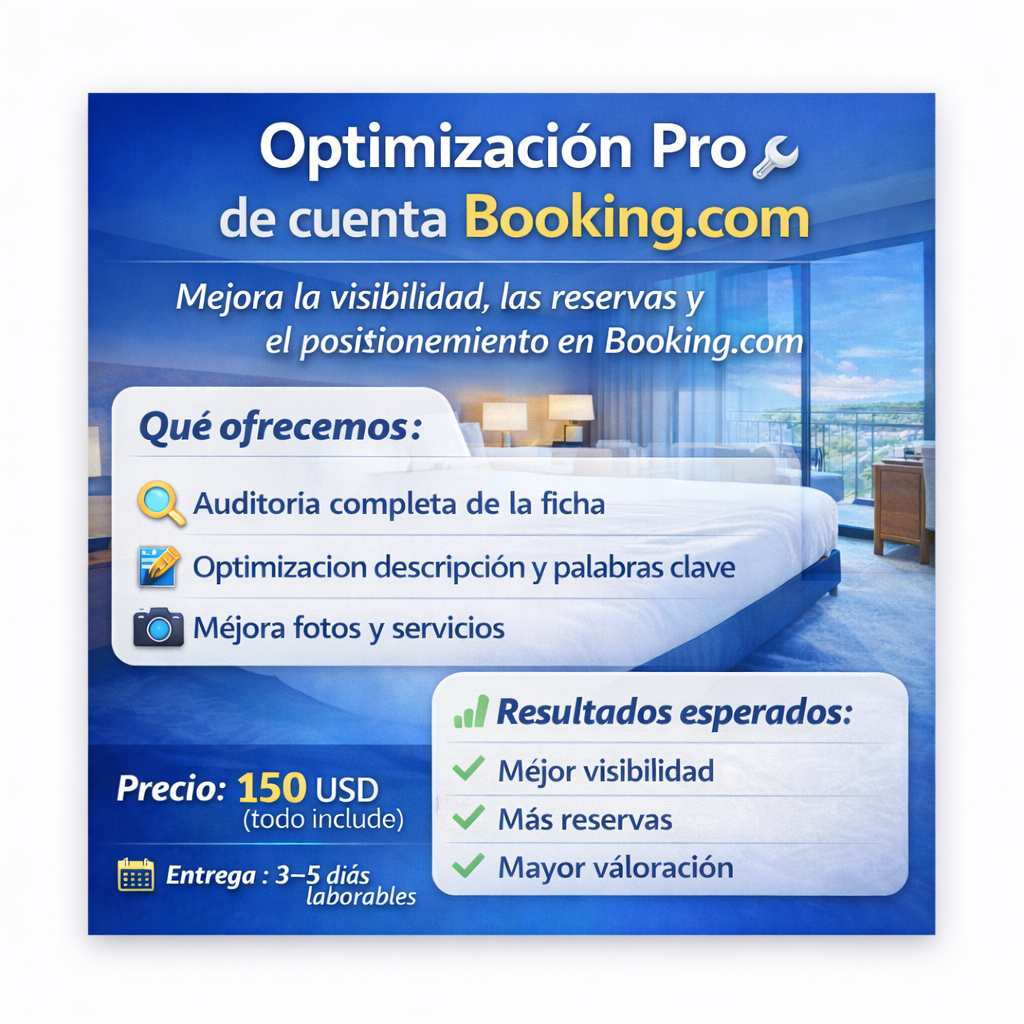 Optimización completa de su cuenta de Booking.com