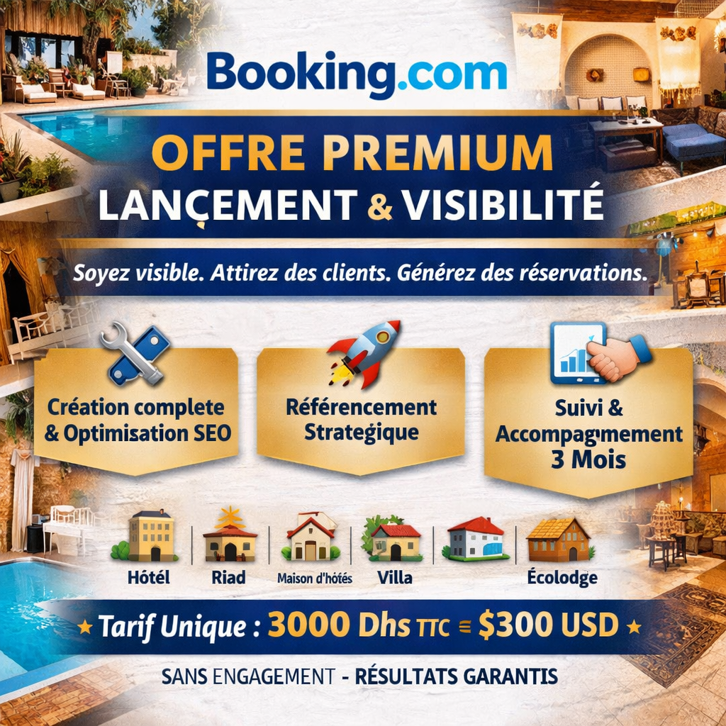 Création de votre compte Booking.com Référencement & Accompagnement