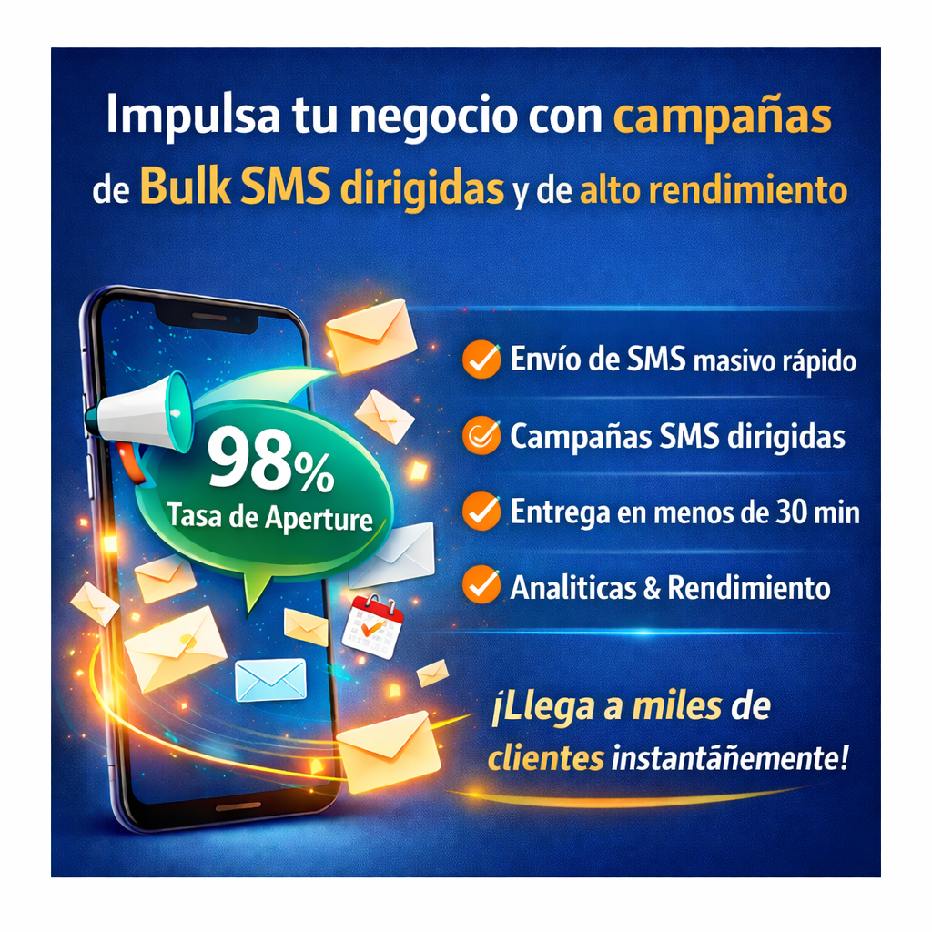 Impulsa tu negocio con campañas de Bulk SMS dirigidas y de alto rendimiento