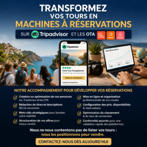 Transformez vos tours en machines à réservations sur TripAdvisor et les OTA