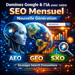 Dominez Google & l’IA avec notre SEO Mensuel Nouvelle Génération (AEO · GEO · SXO)