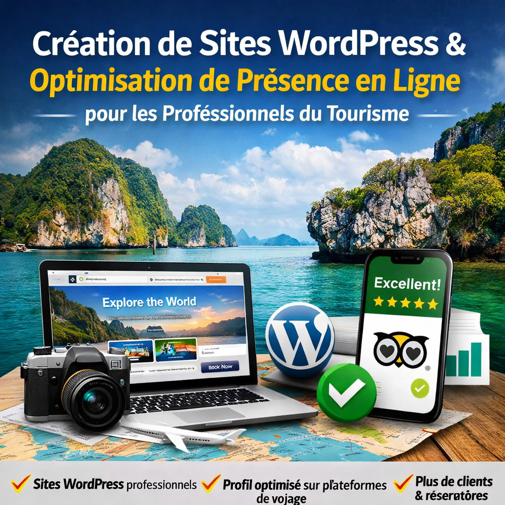 Création de Sites WordPress Optimisation de Présence en Ligne pour les Professionnels du Tourisme