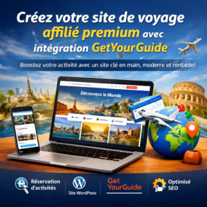 Créez votre site de voyage affilié premium avec intégration GetYourGuide