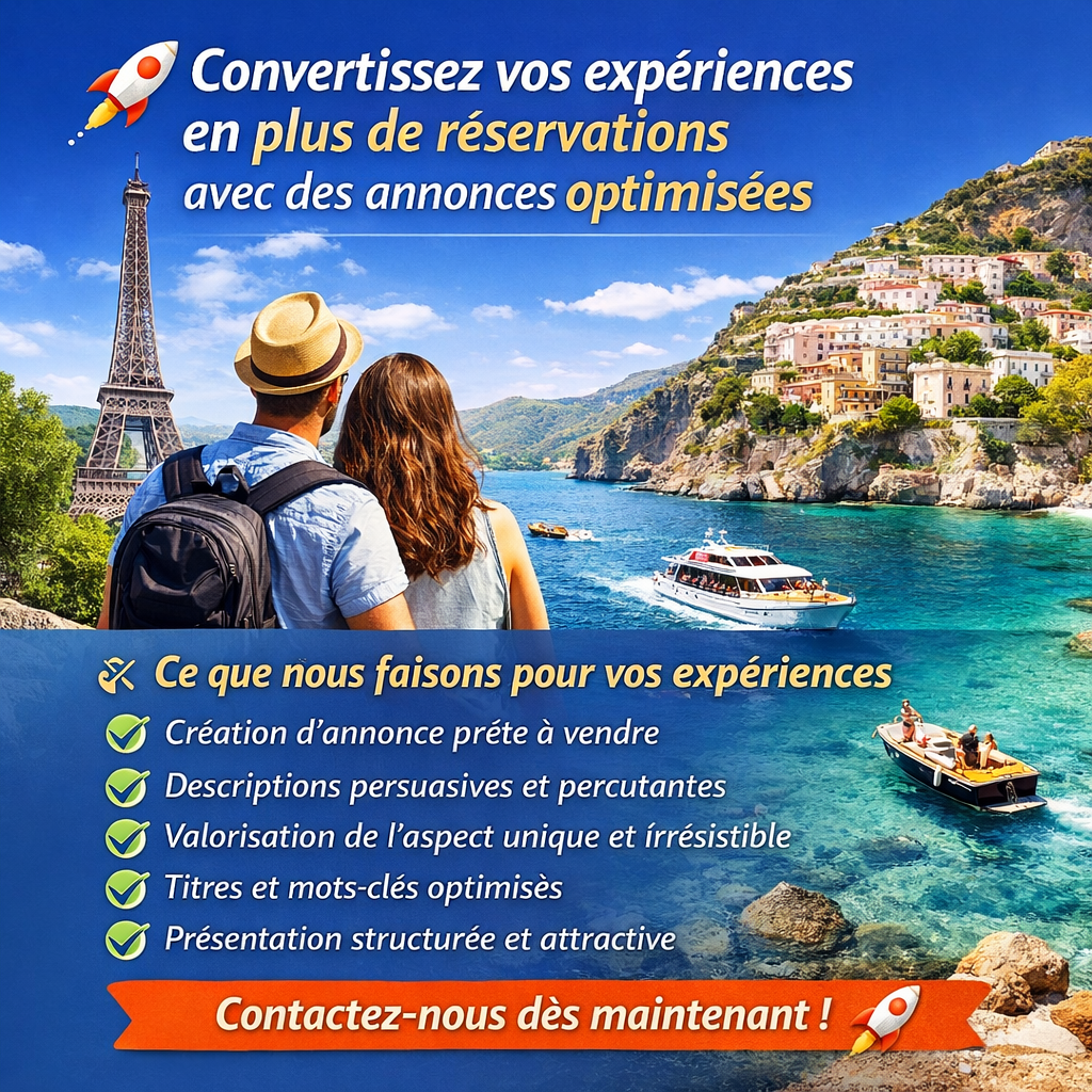 Faites de vos expériences des best-sellers grâce à des annonces optimisées