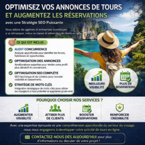 Optimisation d’annonces touristiques et référencement SEO pour activités et tours