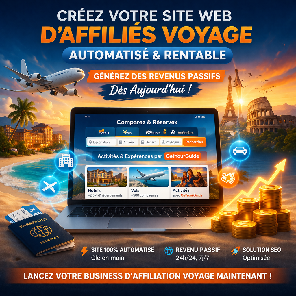 Créez un site d’affiliation voyage automatisé et générez des revenus passifs dès aujourd’hui