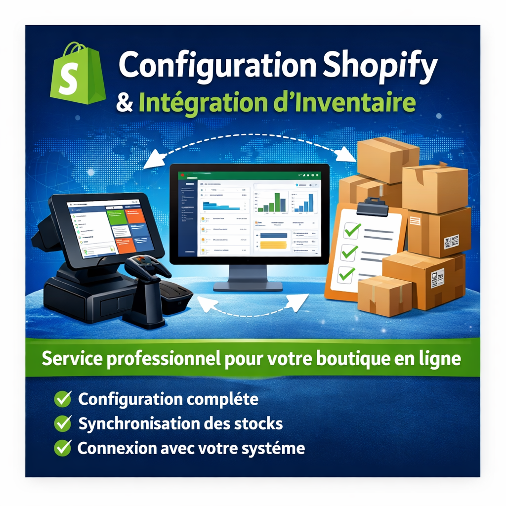 Configuration Shopify et synchronisation d’inventaire professionnelle pour votre boutique en ligne