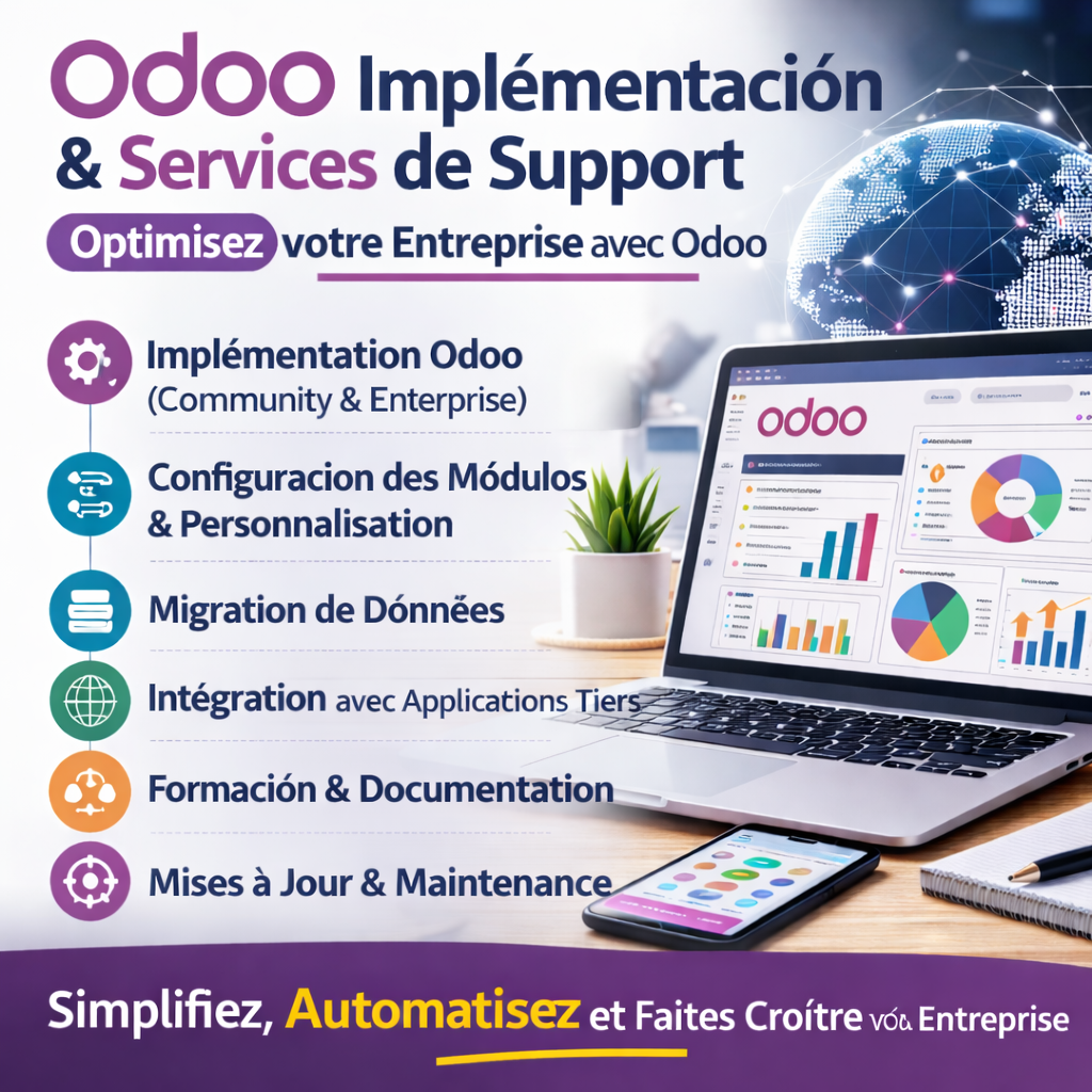 Implémentation et Support Odoo – Configuration, Migration de Données et Intégrations