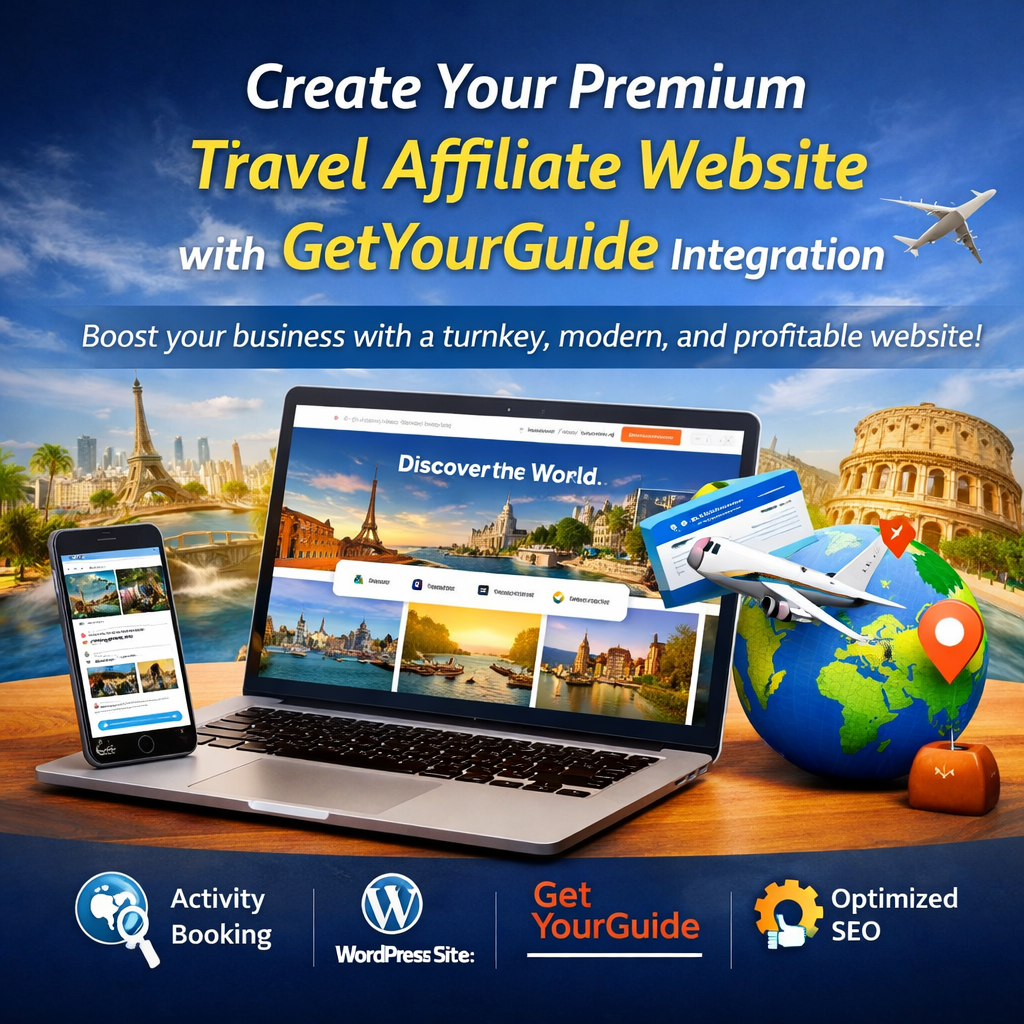 Create Your Premium Travel Affiliate Website with GetYourGuide Integration