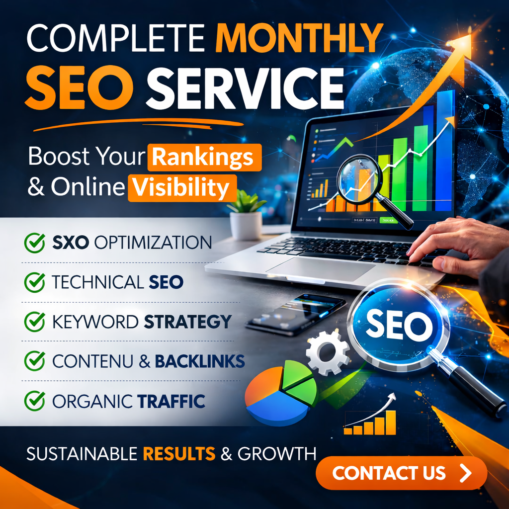 Complete Monthly SEO Service – SXO Optimization for Higher Rankings and Online Visibility