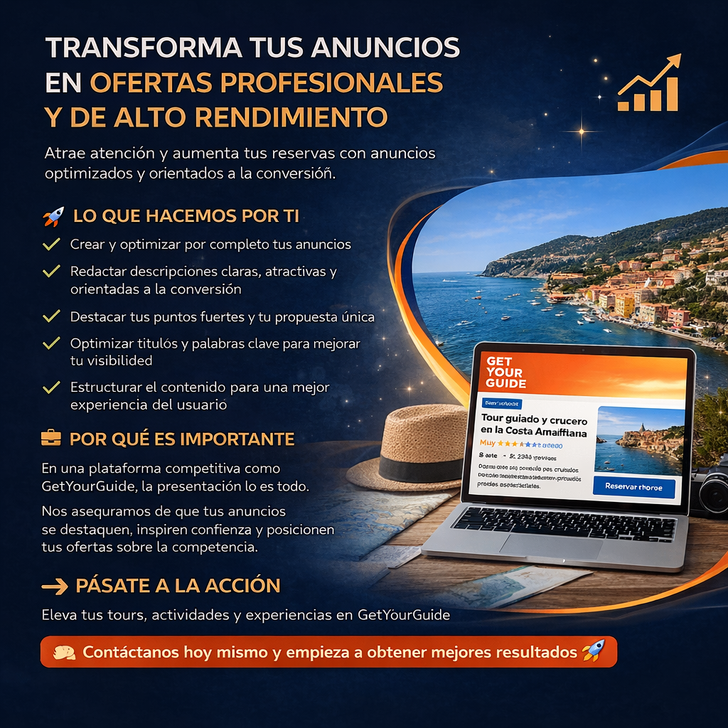 Transforma tus anuncios en ofertas irresistibles y aumenta tus reservas en GetYourGuide