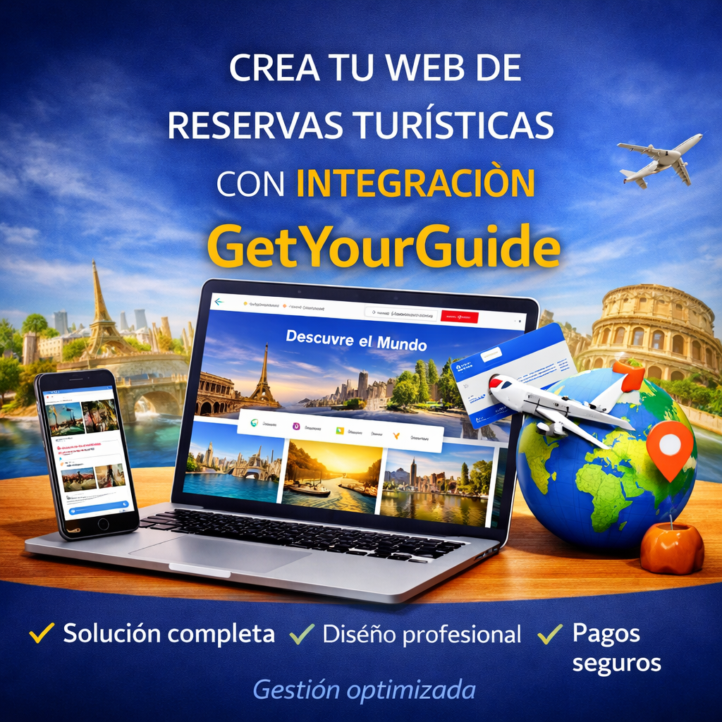 Crea tu web de reservas turísticas con integración GetYourGuide