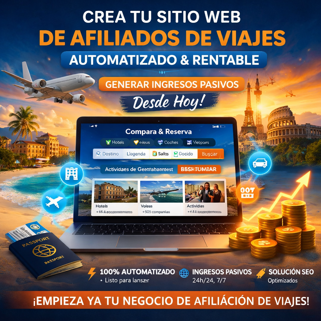 Crea tu sitio web de afiliados de viajes automatizado y genera ingresos pasivos desde hoy