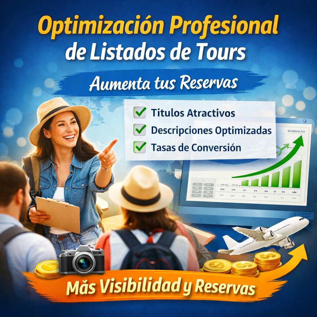 Optimización profesional de anuncios de tours para aumentar tus reservas
