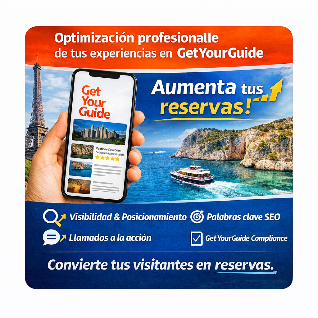 Optimización profesional de tus experiencias en GetYourGuide para aumentar reservas