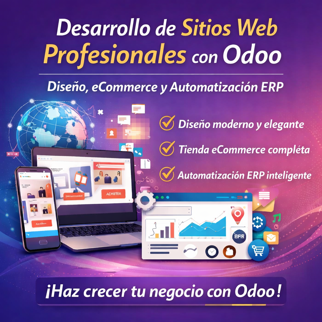Desarrollo Profesional de Sitios Odoo Diseño, eCommerce y Automatización ERP