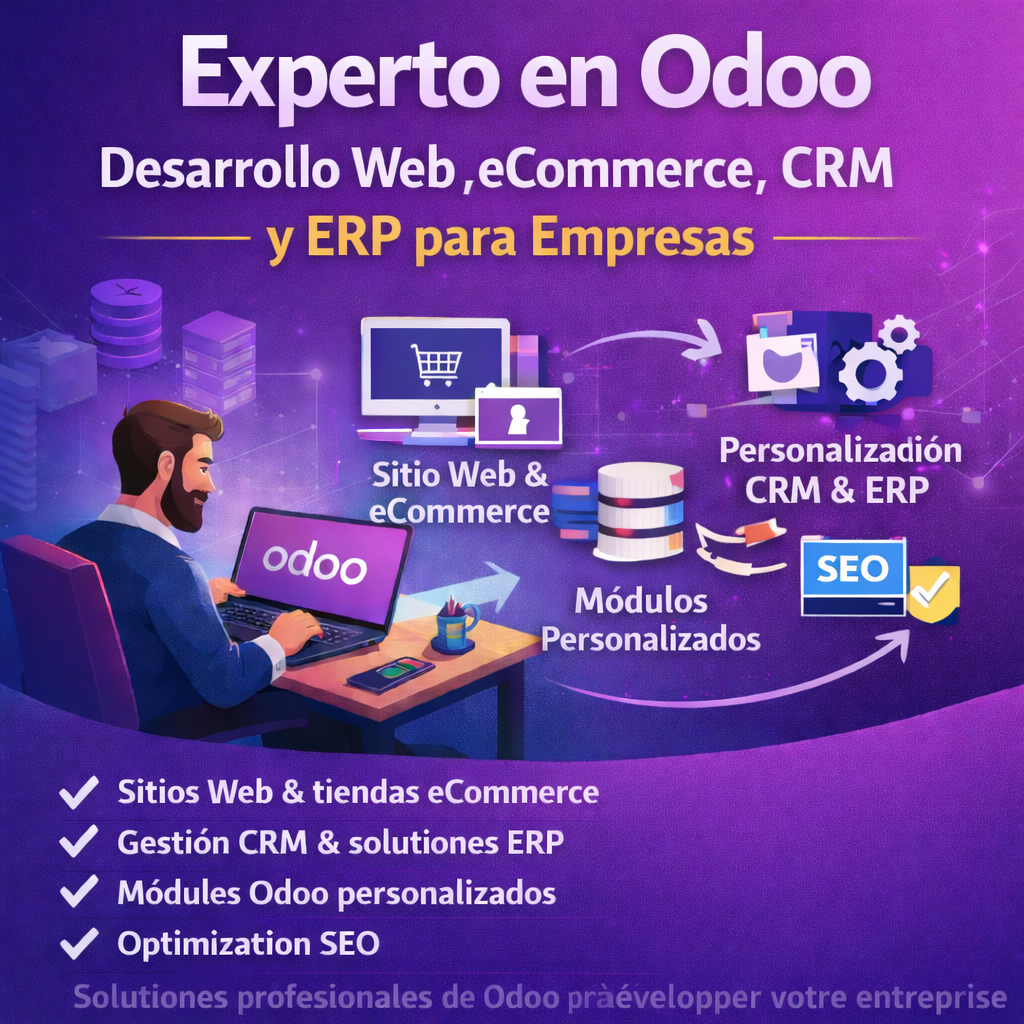 Experto en Odoo: Desarrollo Web, eCommerce, CRM y ERP para Empresas
